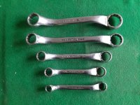 BRITOOL WHITWORTH SHORT TYPE 6RB RING SPANNER SET 1/8 TO 7/16W