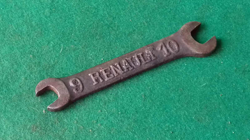 VINTAGE RENAULT TOOLKIT SPANNER 9 X 10 297382C - Click Image to Close