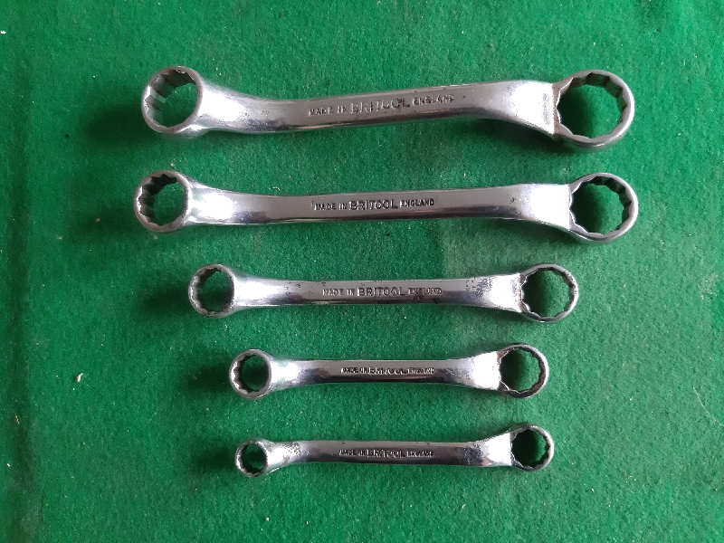 BRITOOL WHITWORTH SHORT TYPE 6RB RING SPANNER SET 1/8 TO 7/16W - Click Image to Close