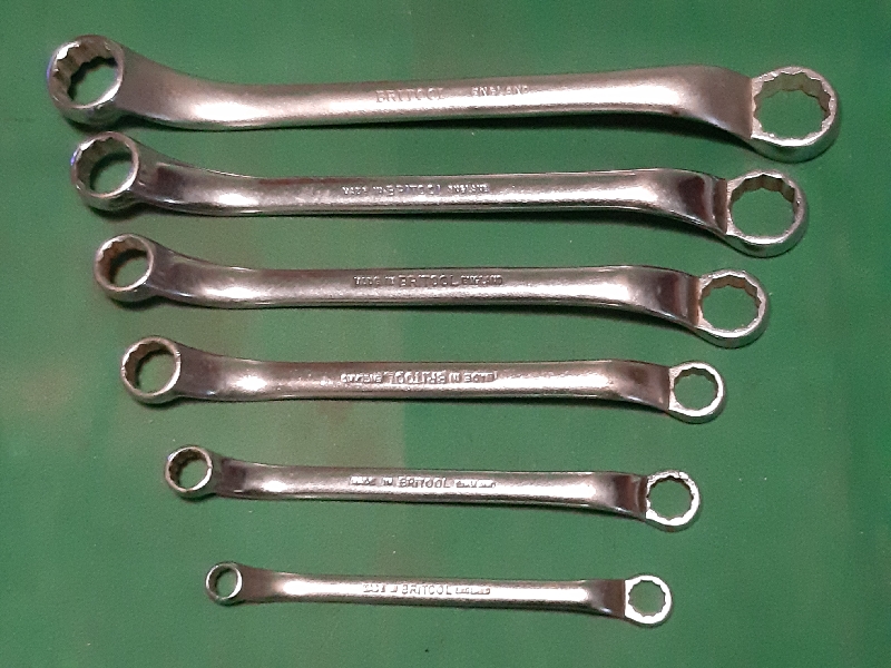 BRITOOL WHITWORTH RING SPANNER SET 1/8 to 1/2W - Click Image to Close