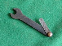 VINTAGE MORRIS / MG 1/8W SPANNER WITH FEELER GAUGE VINTAGE MORRIS / MG 1/8W SPANNER WITH FEELER GAUGE
