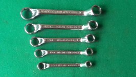 BEDFORD WHITWORTH SHORT TYPE RING SPANNER SET 1/8-7/16W BEDFORD WHITWORTH SHORT TYPE RING SPANNER SET 1/8-7/16W